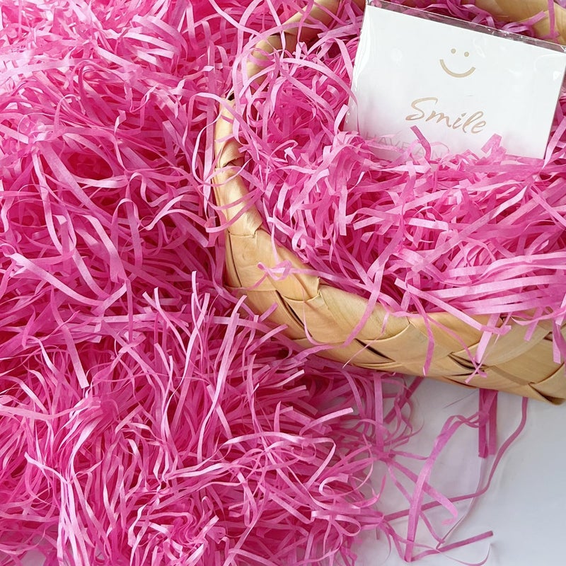 JINZOFLY Raffia Paper Shreds, 100g Shredded Paper for Gift Box, Crinkle Cut Paper Shred Filler for Gift Wrapping & Basket Filling(Hot Pink) - Image 4